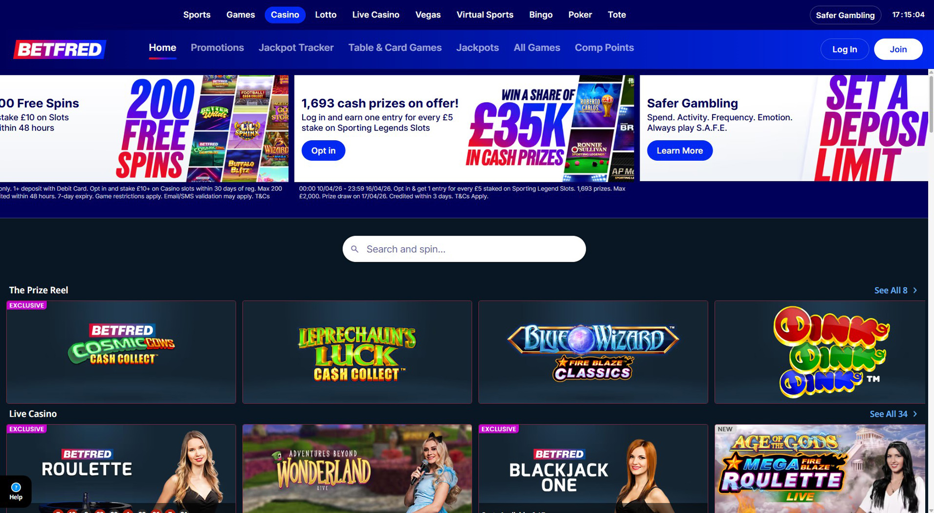 1. Betfred Casino - Best Ukash Casino Pick